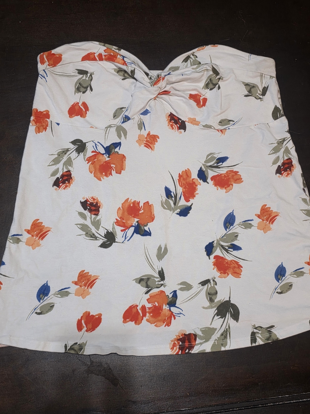 torrid White Floral Mini Skirt with Orange & Blue Blooms